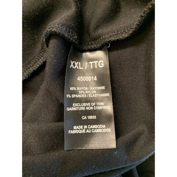 Rachel Roy Black Dress Short Sleeve Drawstring Waist XXL Casual Soft Comfy LBD - Picture 4 of 8